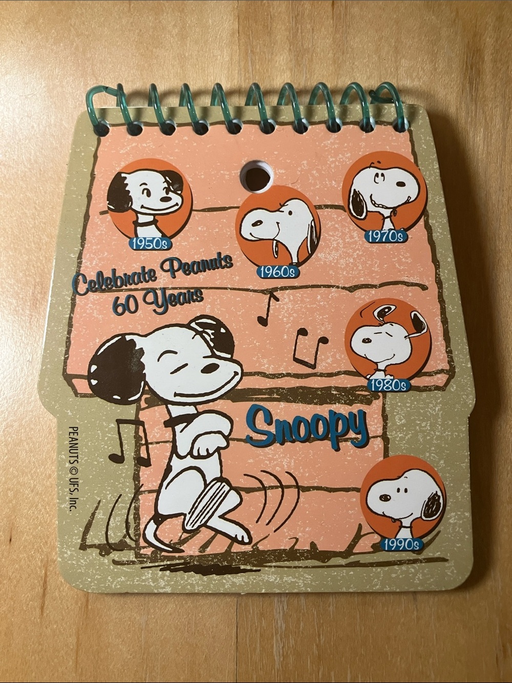 Snoopy 60th Anniversary Spiral Notepad - Decades of Snoopy Design